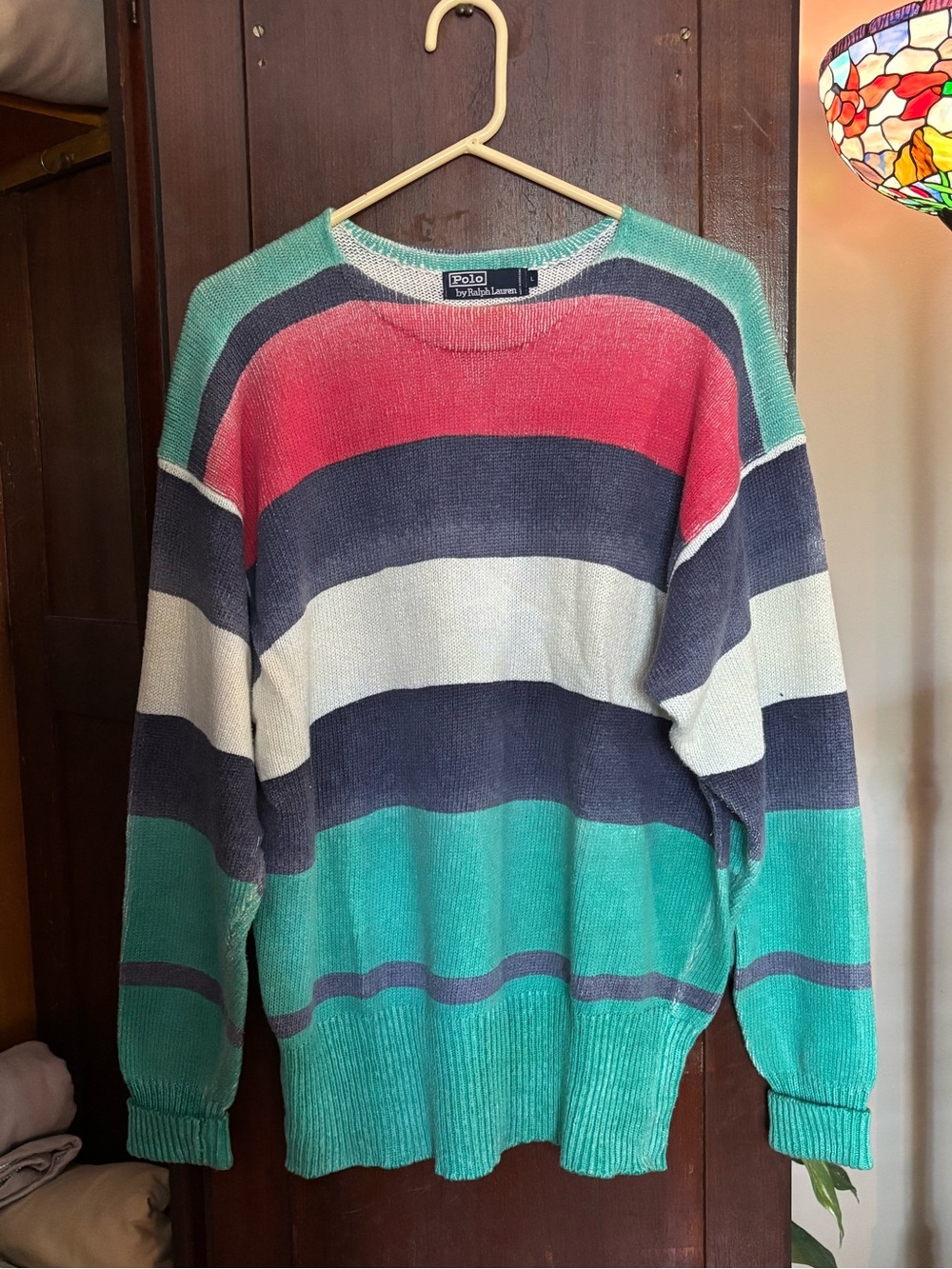 Ralph Lauren Striped Sweater in Teal, Navy, Cream, Coral
